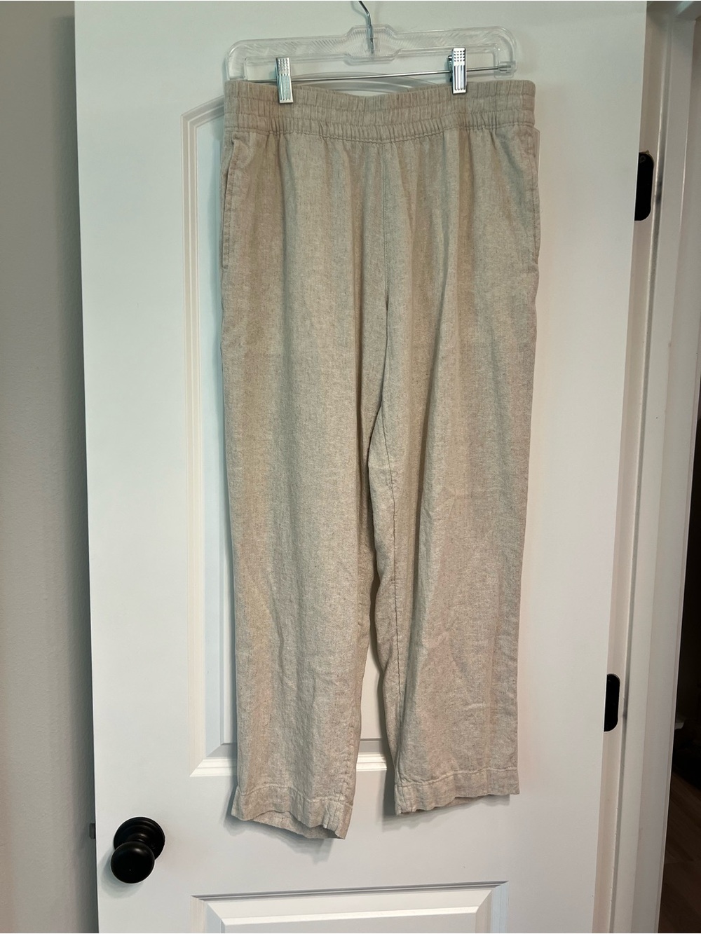 Old Navy Beige Straight-Leg Linen Pants